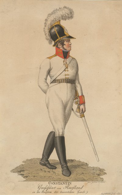 Porträt von Großherzog Konstantin Pawlowitsch von Russland 1779-1831 von Eberhard Siegfried Henne