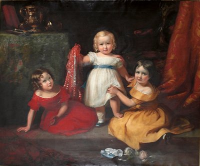 Gruppenporträt von John Scott, später 3. Earl of Eldon, und seinen Schwestern Lady Selina Scott und Lady Gertrude Scott von Eden Upton Eddis