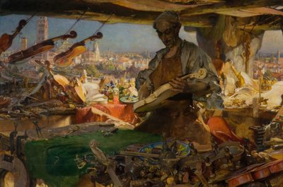 Stradivari in seiner Werkstatt von Edgar Bundy