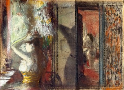 Garderobe der Schauspielerinnen, ca. 1885 von Edgar Degas