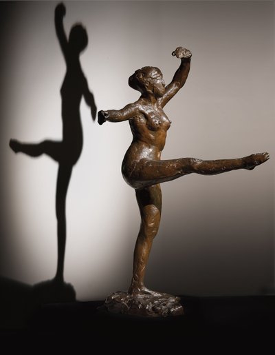 Tänzerin, vierte Position vorne, auf linkem Bein, dritte Studie, ca. 1882-1885; ca. 1919-1937 von Edgar Degas