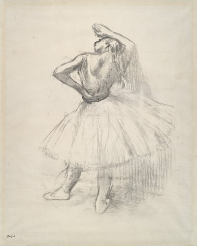 Stehende Tänzerin, rechter Arm erhoben, ca. 1891 von Edgar Degas