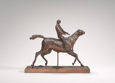 Galoppierendes Pferd, den Kopf nach rechts drehend, die Füße berühren den Boden nicht, Mitte 1870er von Edgar Degas