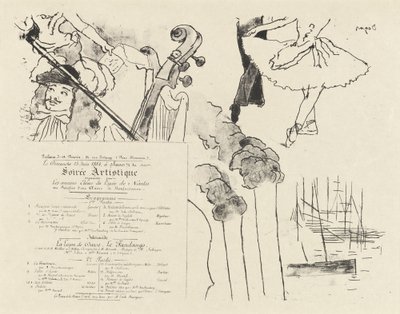 Programm für die Soiree Artistique, 18 von Edgar Degas