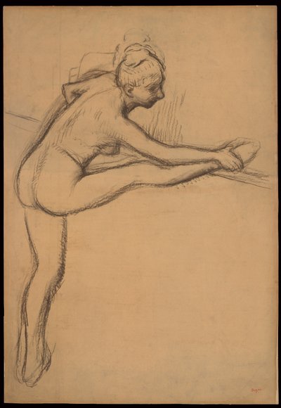 Studie eines Aktes (Tänzerin an der Barre) von Edgar Degas