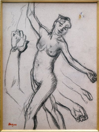 Studie einer Frau. 1878, Kohle auf Papier von Edgar Degas