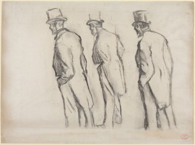 Drei Studien von Ludovic Halévy im Stehen von Edgar Degas