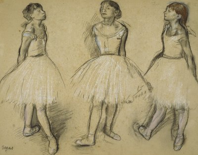 Drei Studien einer Tänzerin in vierter Position, 1879-80 von Edgar Degas