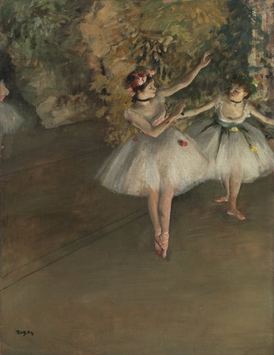 Zwei Tänzer auf einer Bühne, ca. 1874 von Edgar Degas
