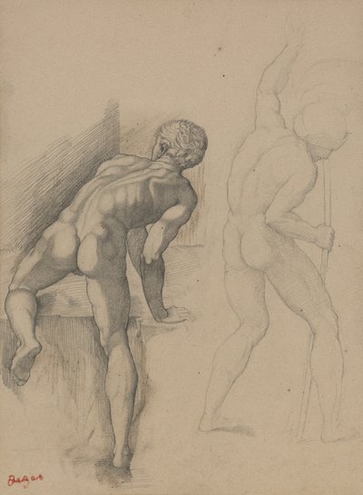 Zwei nackte Männer, 1856-57 von Edgar Degas