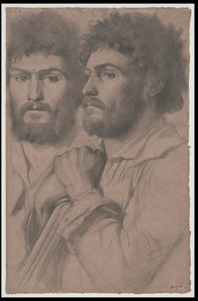 Zwei Porträtstudien eines Mannes, ca. 1856-1857 von Edgar Degas