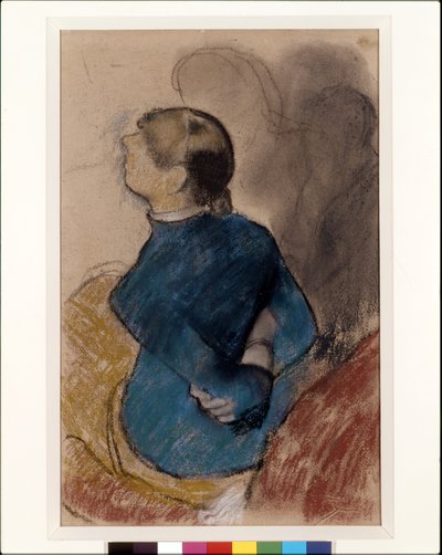 Junge Frau in Blau von Edgar Degas
