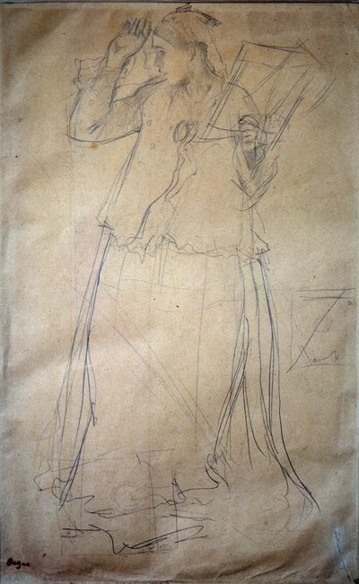 Junge Frau singt von Edgar Degas