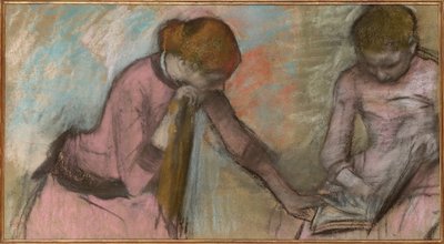 Junge Mädchen betrachten ein Album, ca. 1884 von Edgar Degas