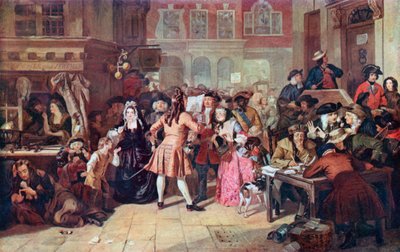 Die Südsee-Blase: Eine Szene in Change Alley im Jahr 1720 von Edgar Melville (after) Ward