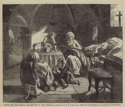 Ludwig XVI. und Marie Antoinette im Tempel von Edgar Melville Ward
