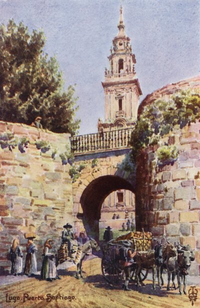 Nordspanien: Lugo, Das Santiago-Tor von Edgar T. A. Wigram