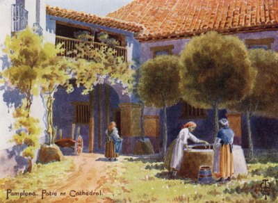 Nordspanien: Pamplona, ein Patio in der Nähe der Kathedrale von Edgar T. A. Wigram
