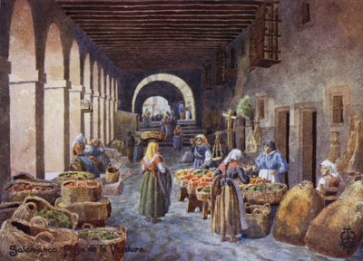 Nordspanien: Salamanca, Arkaden auf der Plaza de la Verdura von Edgar T. A. Wigram