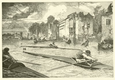 Ruderregatta auf der Themse in Chelsea (Gravur) von Edmond (after) Morin