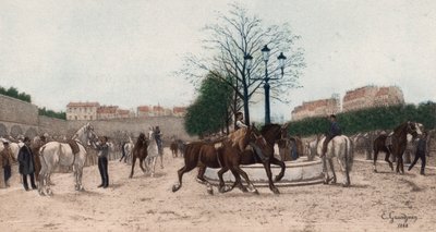 Pferdemarkt in Paris von Edmond Georges Grandjean