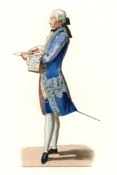 Charles Rosalie de Rohan Chabot (1740-1813), Graf von Jarnac, nach einem Gemälde von 1777 von Olivier - Lithographie nach einer Illustration von Edmond Lechevallier-Chevignard (1825-1902), aus „Costumes historiques des 16e“ von Edmond Lechevallier Chevignard