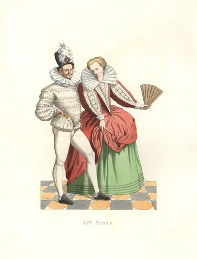 Französische Adlige am Hof von Heinrich III. (1574-1589) von Edmond Lechevallier Chevignard