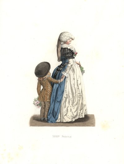 Junge Frau und kleiner Junge, Frankreich von Edmond Lechevallier Chevignard