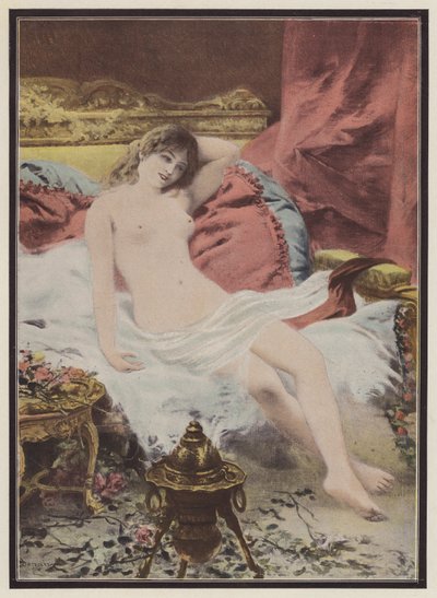 Delirium, Frau auf einem Sofa sitzend von Edmond Louis Dupain