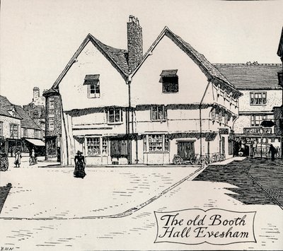 Die alte Booth Hall, Evesham, 19. Jahrhundert von Edmund Hort New