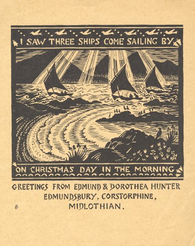 Ich sah drei Segelschiffe, ca. 1930 von Edmund Hunter
