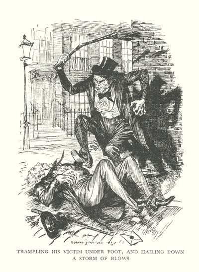 Illustration für R. L. Stevensons Der seltsame Fall des Dr. Jekyll und Mr. Hyde von Edmund Joseph (after) Sullivan