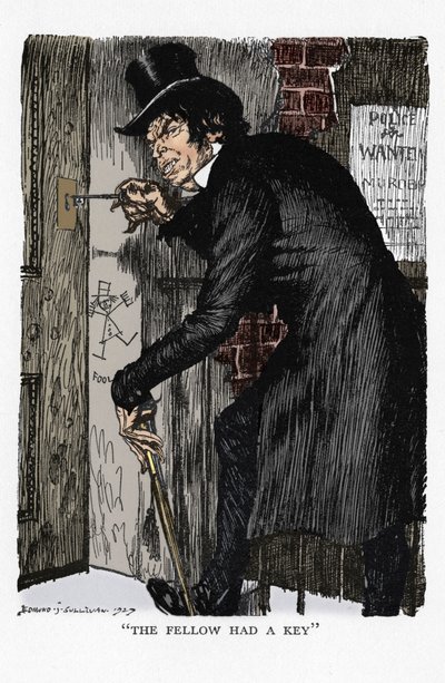 Szene aus Der seltsame Fall des Dr. Jekyll und Mr. Hyde von Robert Louis Stevenson, 1927 von Edmund Joseph Sullivan