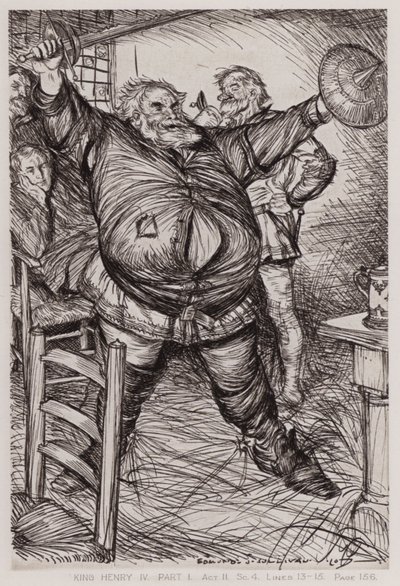 Der erste Teil von König Heinrich IV, Akt II, Szene 4 von Edmund Joseph Sullivan