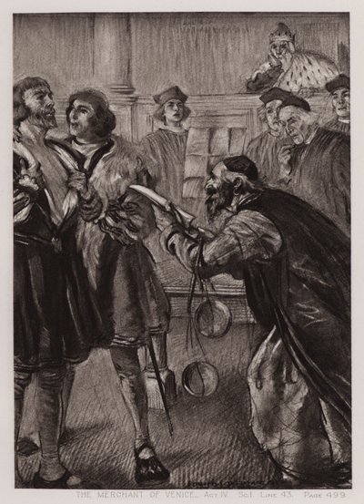 Der Kaufmann von Venedig, Akt IV, Szene I von Edmund Joseph Sullivan