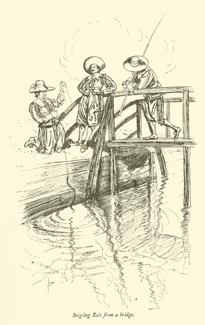 Aale vom Steg aus angeln von Edmund Joseph after Sullivan
