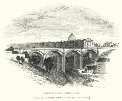Dean Bridge, Edinburgh (Gravur) von Edmund Morison (after) Wimperis