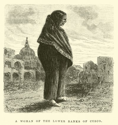 Eine Frau der unteren Ränge von Cuzco (Stich) von Edouard (after) Riou