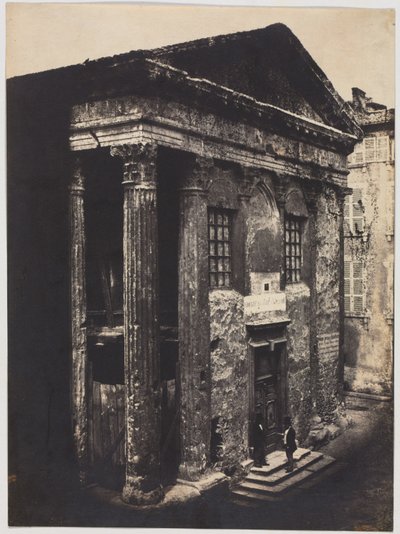 Fassade, Tempel des Augustus und der Livia, Vienne, 1851 von Édouard Baldus