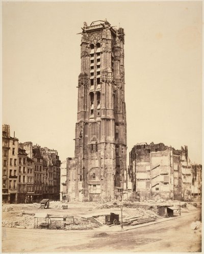 Der Turm Saint-Jacques vor der Restaurierung. 4. Arrondissement, Paris. von Édouard Baldus