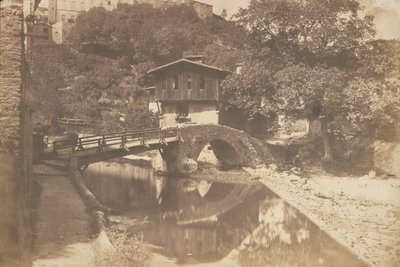 [Landschaft mit Bach sowie Stein- und Holzbrücke] von Édouard Baldus