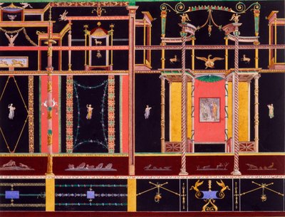 Wanddekoration aus dem Haus der Dioskuren, Pompeji von Edouard Clerievanse