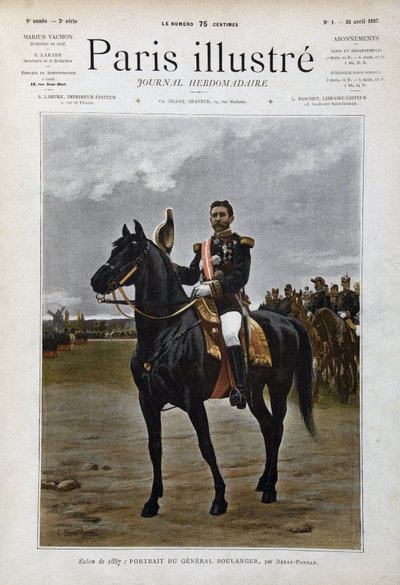 Reiterporträt von General Georges Boulanger (1837-1891), Politiker nach Edouard Debat Ponsan (Debat-Ponsan) von Edouard Debat Ponsan