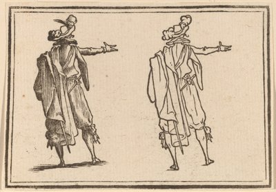 Mann von hinten gesehen mit ausgestrecktem rechten Arm von Edouard Eckman after Jacques Callot