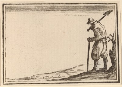 Bauer mit Schaufel auf der Schulter von Edouard Eckman after Jacques Callot