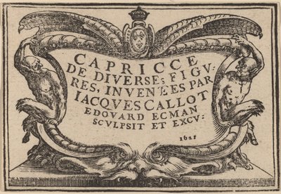 Titelseite für "Die Capricci" von Edouard Eckman after Jacques Callot