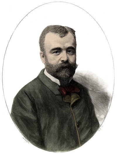 Porträt von Ernest Lavisse (1842-1922), französischer Historiker und Akademiker - Gravur von Navellier in „Le journal illustrious“ von 1892 von Edouard Felicien Eugene Navellier