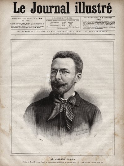 Porträt von Jules Mary (1851-1922), französischer Schriftsteller - Gravur von Navellier in 