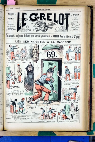 Titelblatt von „Le Grelot“, Nummer 1025, Satirisch in Farben von Edouard Guillaumin Pepin