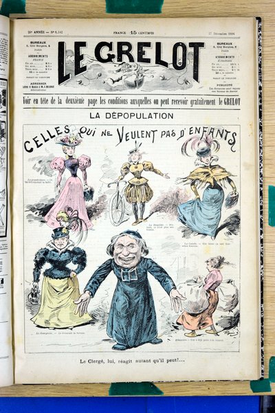 Titelblatt von „Le Grelot“, Nummer 1342, Satirisch in Farben von Edouard Guillaumin Pepin